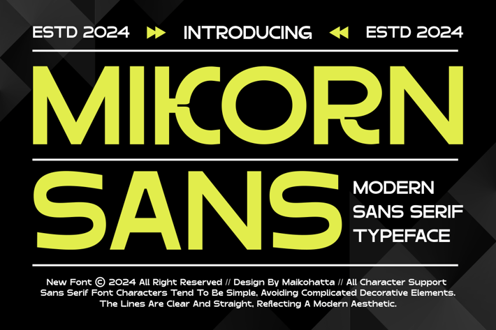 Mikorn - Modern Sans Serif Typeface