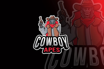 Cowboy Apes Esport Logo Template