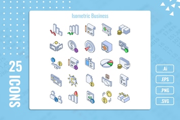 25 Iconset Isometric Business
