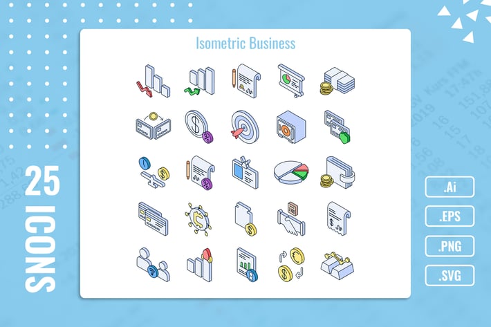 25 Iconset Isometric Business