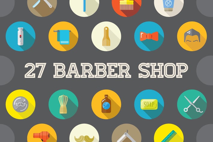 27 Vector Barber Shop Flat Icons
