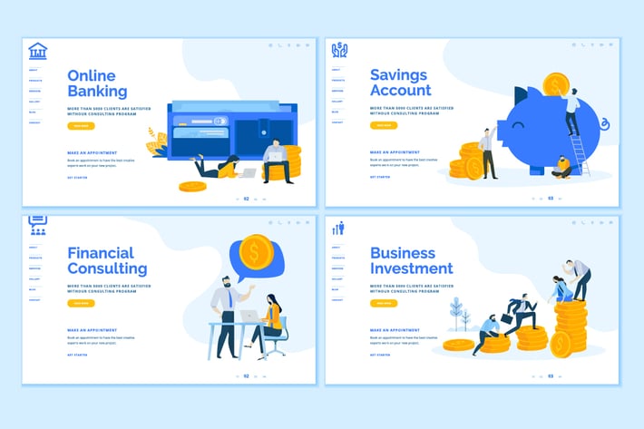 Set of Business Web Page Design Templates