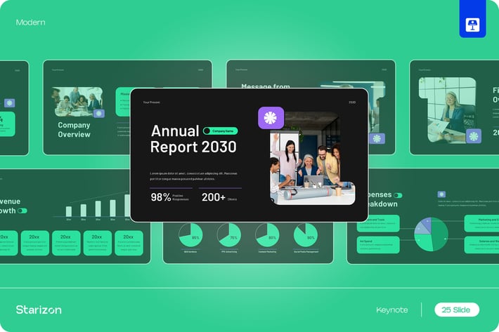 Black Green Modern Annual Report Keynote • 002