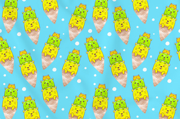 Cats Ice Cream Seamless Pattern Vol. 3