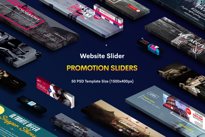 Promotion Website Sliders - 50 PSD