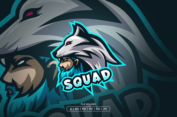 Wolf squad esport logo template