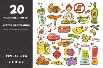 Kawaii Diet Doodle Set