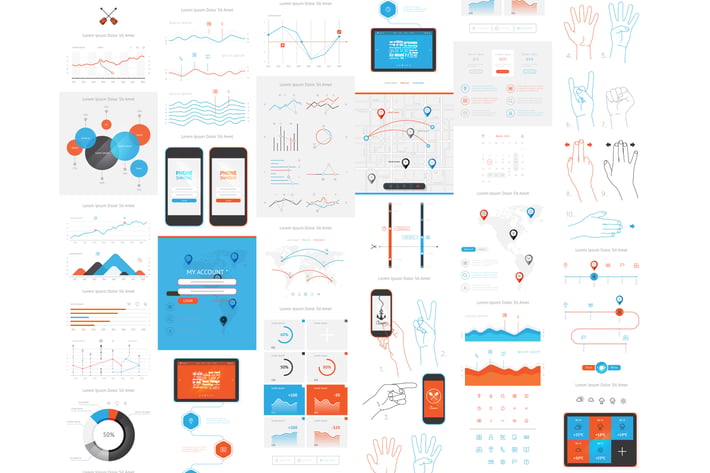 vector elements of infographics and user interface