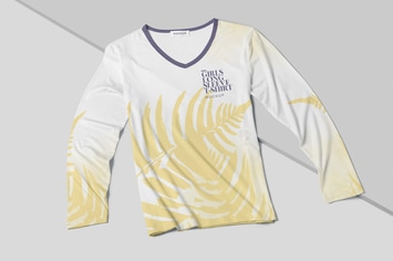 Girls V Neck Full Sleeve Tee Mockups