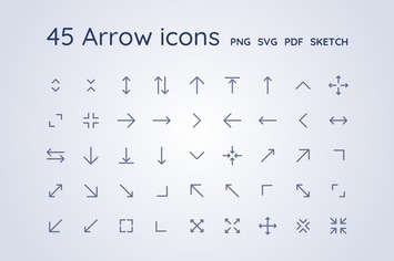 45 Arrow icons - Sketch file, PNG, SVG, PDF