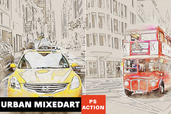Urban Mixed Art Photoshop Action
