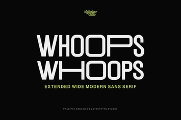 Whoops Extended Wide Modern Sans Serif