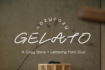 Cozy Gelato | Cozy Sans & Handlettering Font Duo 