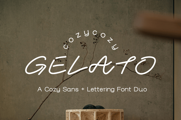 Cozy Gelato | Cozy Sans & Handlettering Font Duo 