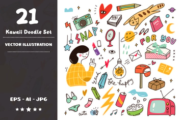 Kawaii Doodle Set