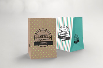 Grocery Paper Bags Packaging Mockup