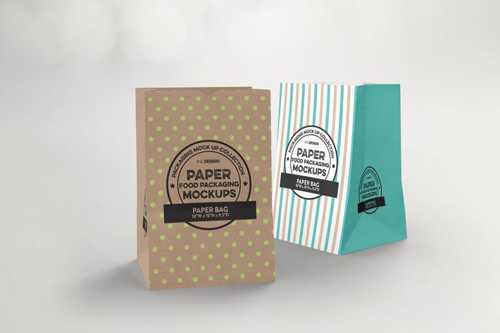 Grocery Paper Bags Packaging Mockup