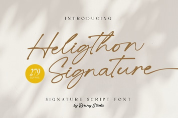 Heligthon - Signature Script Font