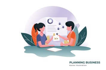 Planning business vector illustration