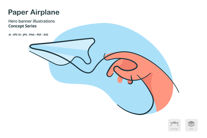 Paper Airplane Vector Illustration