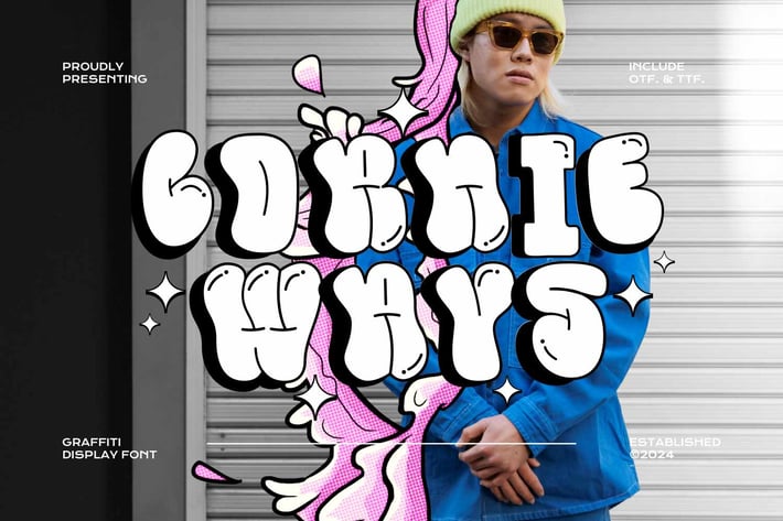 Cornie Ways - 3D Bubble Display Font