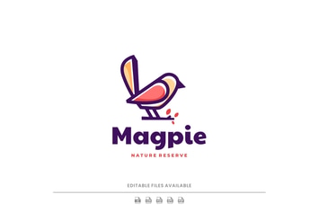Magpie Color Mascot Logo