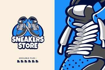 Sneakers Store Business Cartoon logo