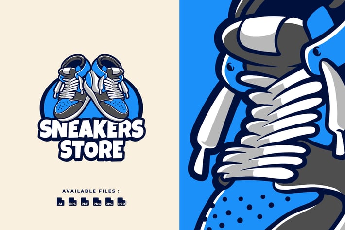Sneakers Store Business Cartoon logo