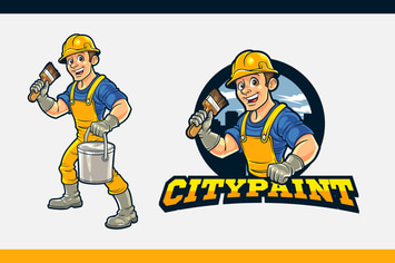 City Professional Wall Painter Mascot Logo