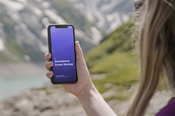 Phone Mockup Mountain Hiking Scenes