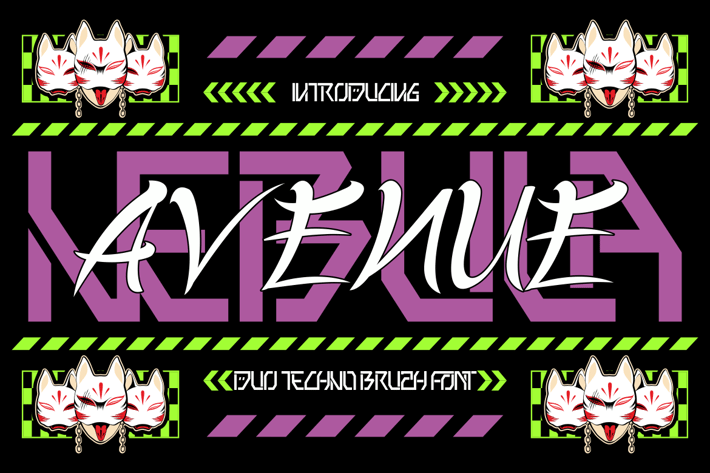 Nebula Avenue - Duo Techno Brush Font