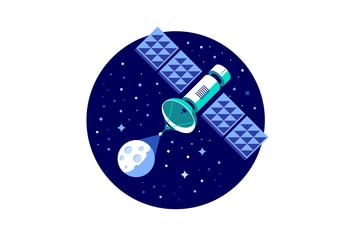 Satellite and planet vector illustration