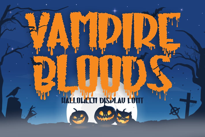 Vampire Bloods - Dripping Halloween Font