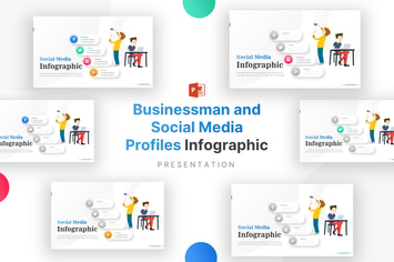 Businessman and Social Media Profiles Infographic