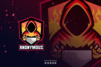 Anonymous Hacker Mascot logo