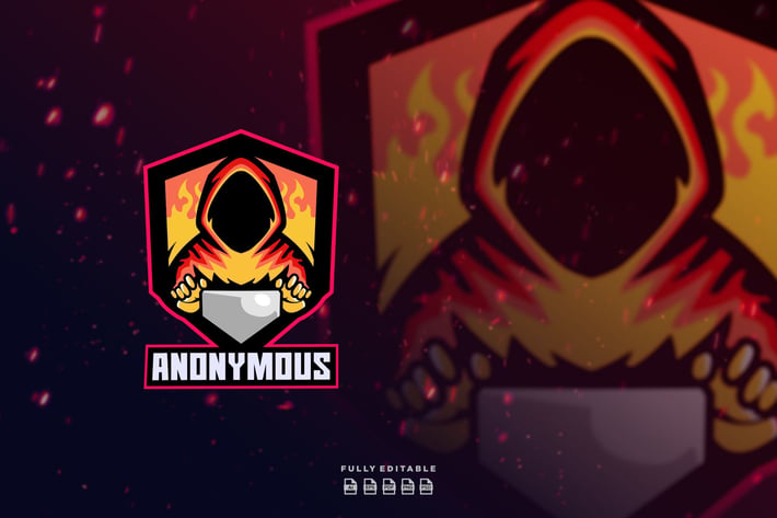 Anonymous Hacker Mascot logo