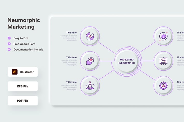 Marketing Neumorphism Infographic