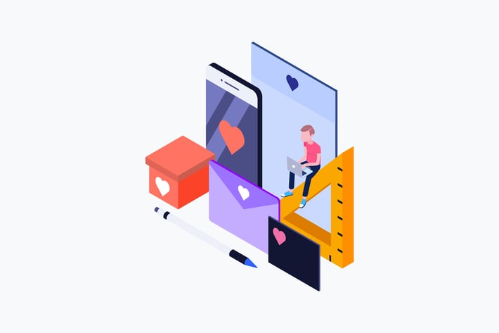 Branding Isometric Illustration