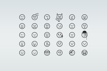 30 Smiley Line Icons