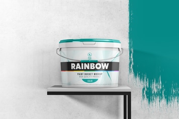 Plastic Paint Bucket  Mockup