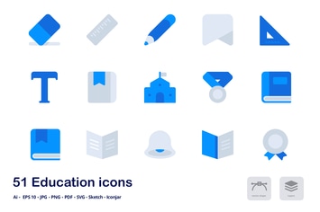 Education Accent Duo Tone Flat Icons