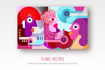 Three People vector illustration