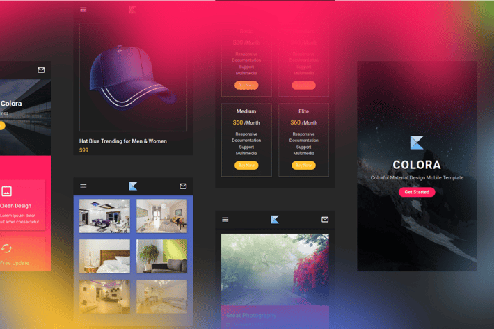 Colora - Colorful Material Design Mobile Template