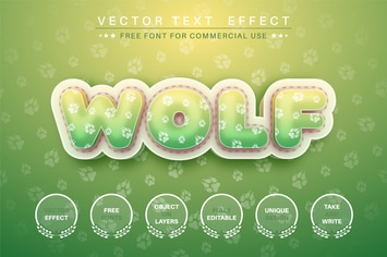 Wolf - editable text effect, font style