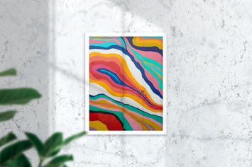 Elegant photo frame mockup hanging on wall m1
