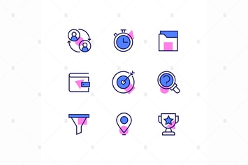 Business and management - line design style icons 