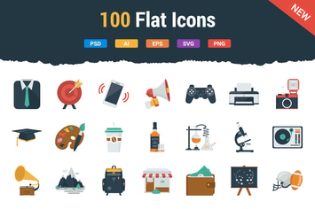 100 Flat Icons