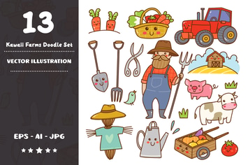 Kawaii Farms Doodle Set