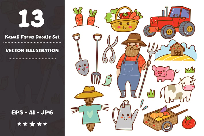 Kawaii Farms Doodle Set