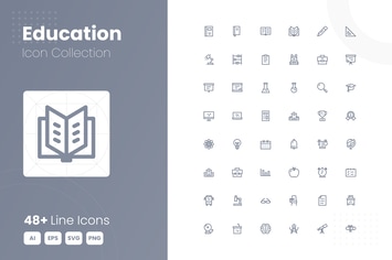 48 Education Icon Collection